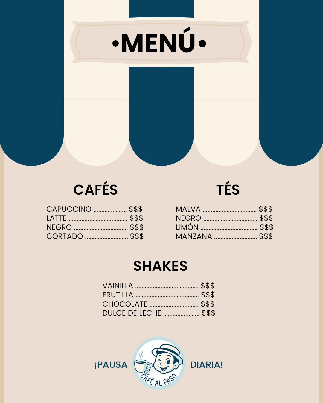 Menú Café al Paso